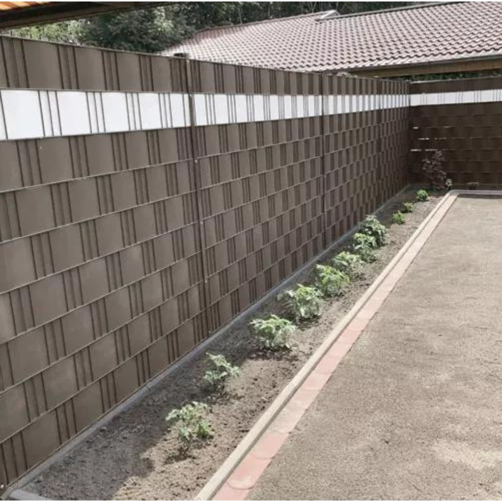Trak za panelno ograjo za zaščito zasebnosti 450g/m2 19cm x 35m + 20 sponk rjav