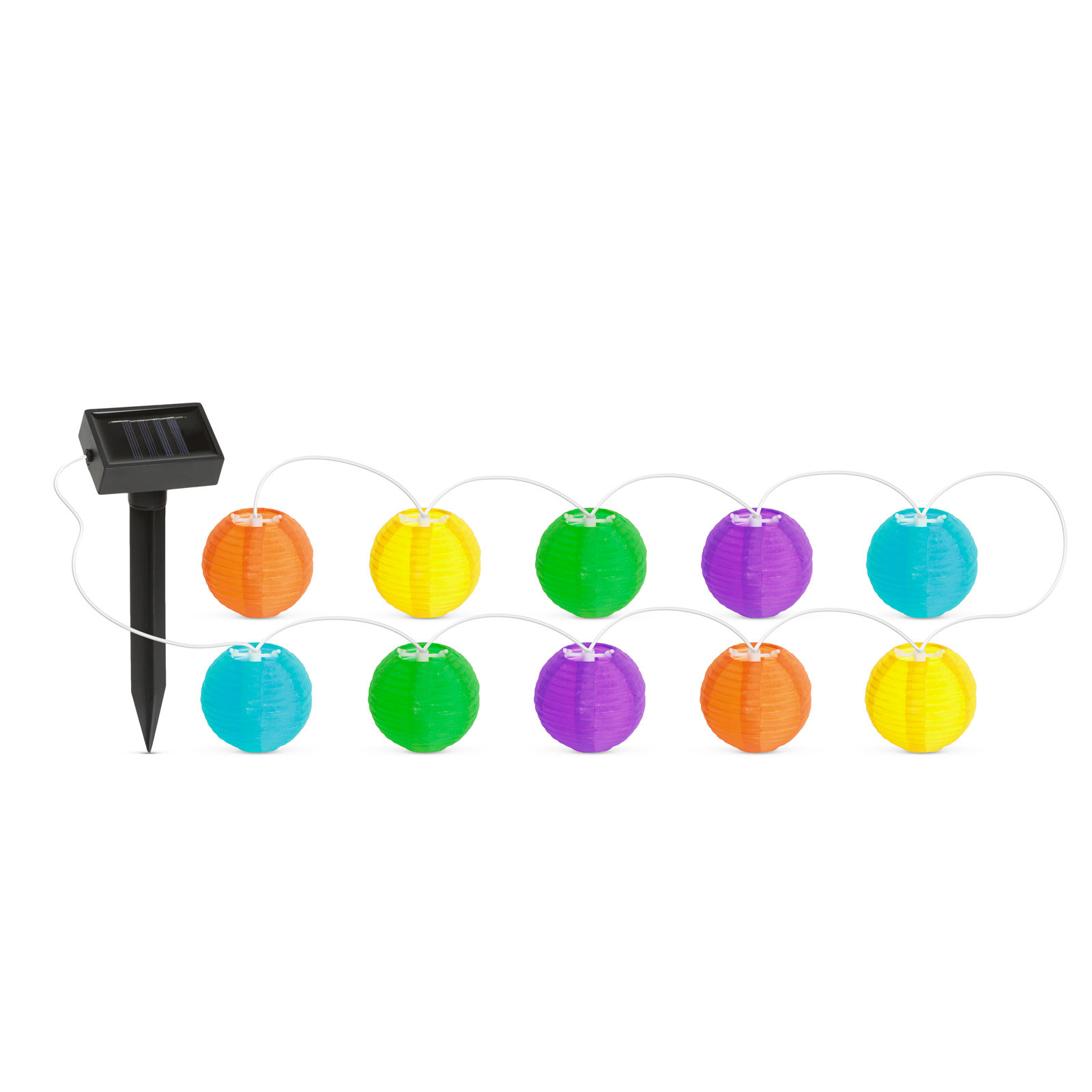 LED solarni lampiončki - 10 kosov, hladno bela LED 3,7 m