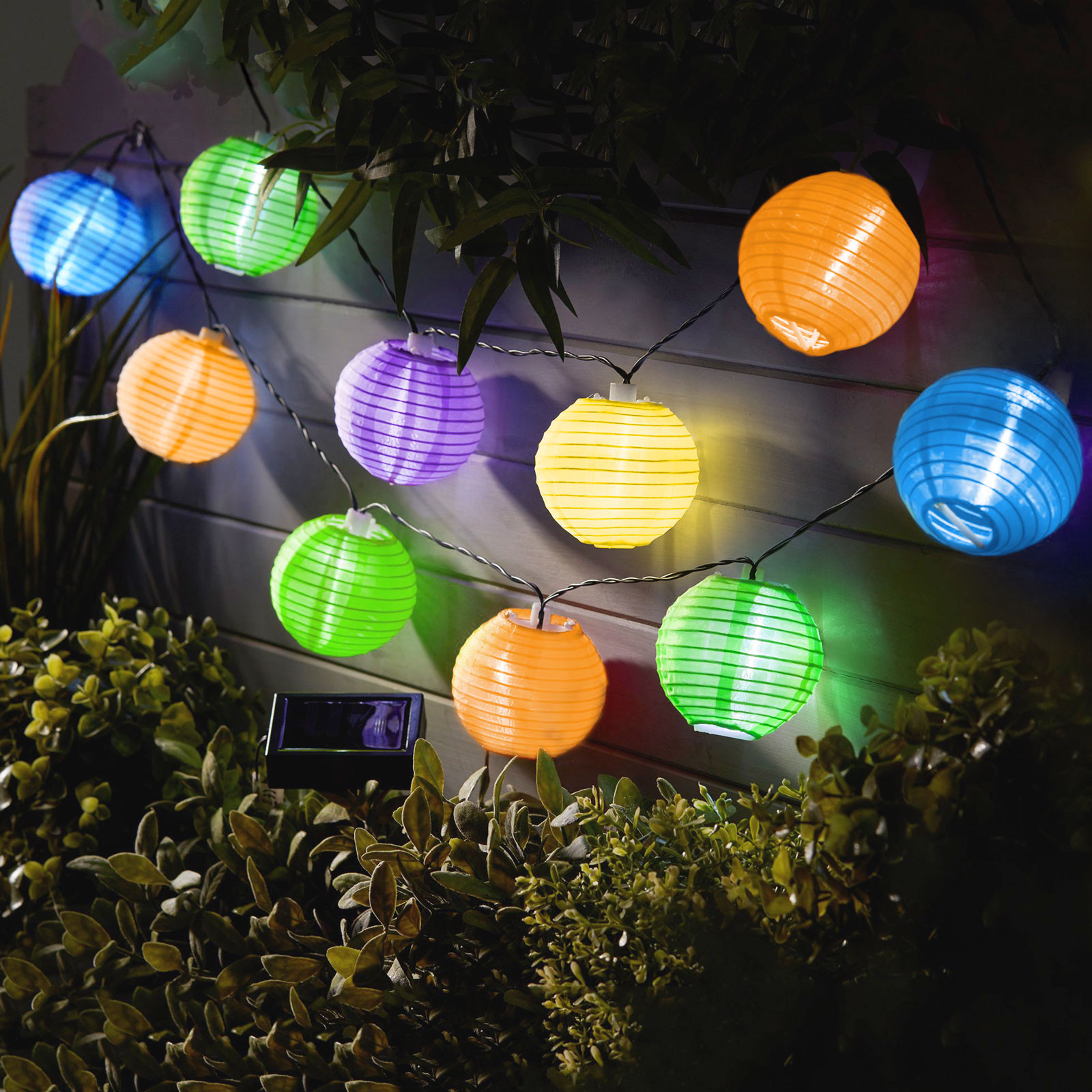 LED solarni lampiončki - 10 kosov, hladno bela LED 3,7 m