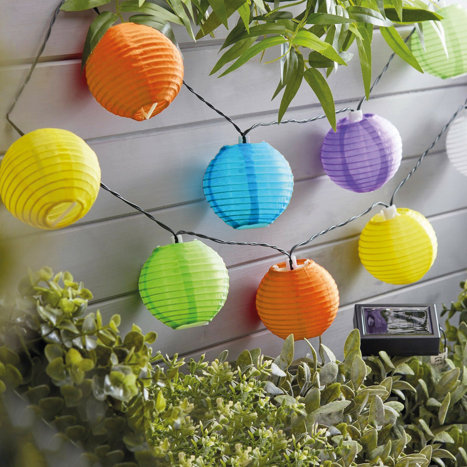 LED solarni lampiončki - 10 kosov, hladno bela LED 3,7 m