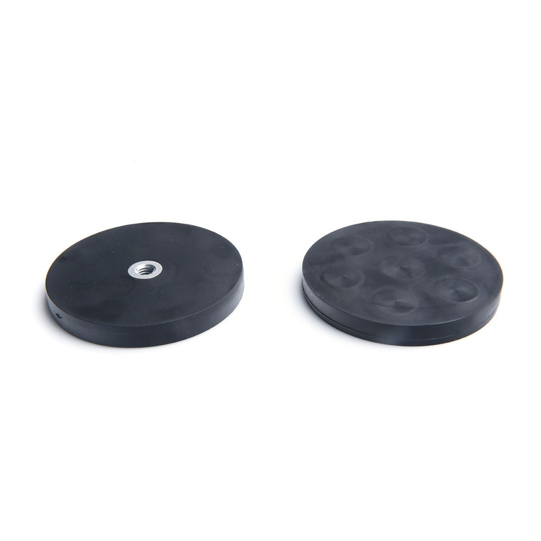 Gumiran neodim magnetni nosilec M6 66 mm 25kg  z notranjim navojem