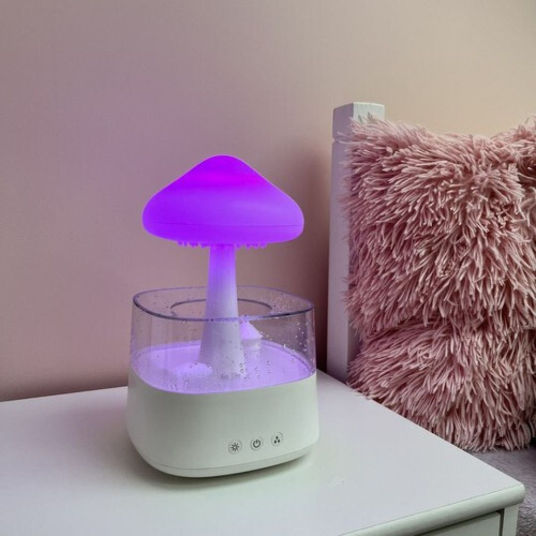 Vlažilnik zraka dežne kaplljice z RGB LED osvetlitvijo 450ml