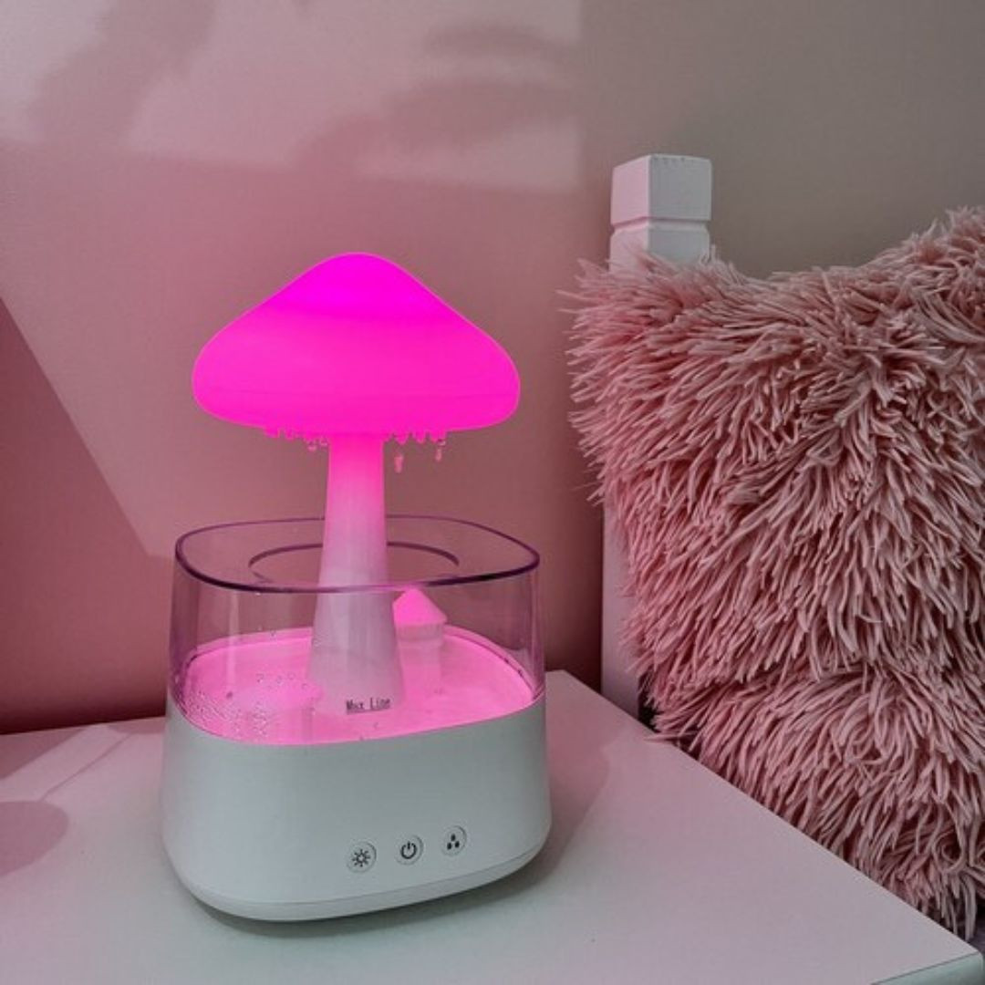 Vlažilnik zraka dežne kaplljice z RGB LED osvetlitvijo 450ml