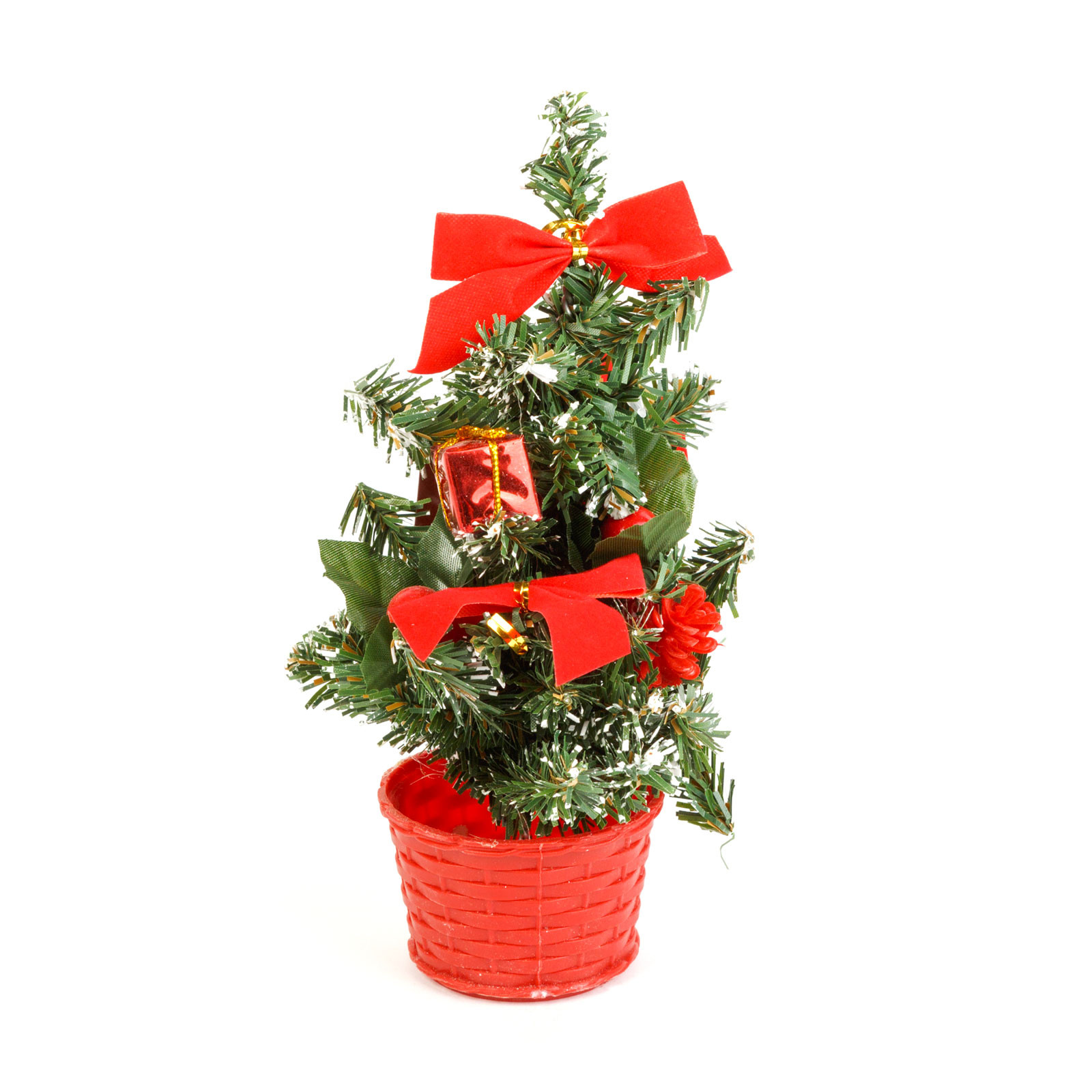 Mini okrašeno božično drevo v košarici 30cm 4 vrste