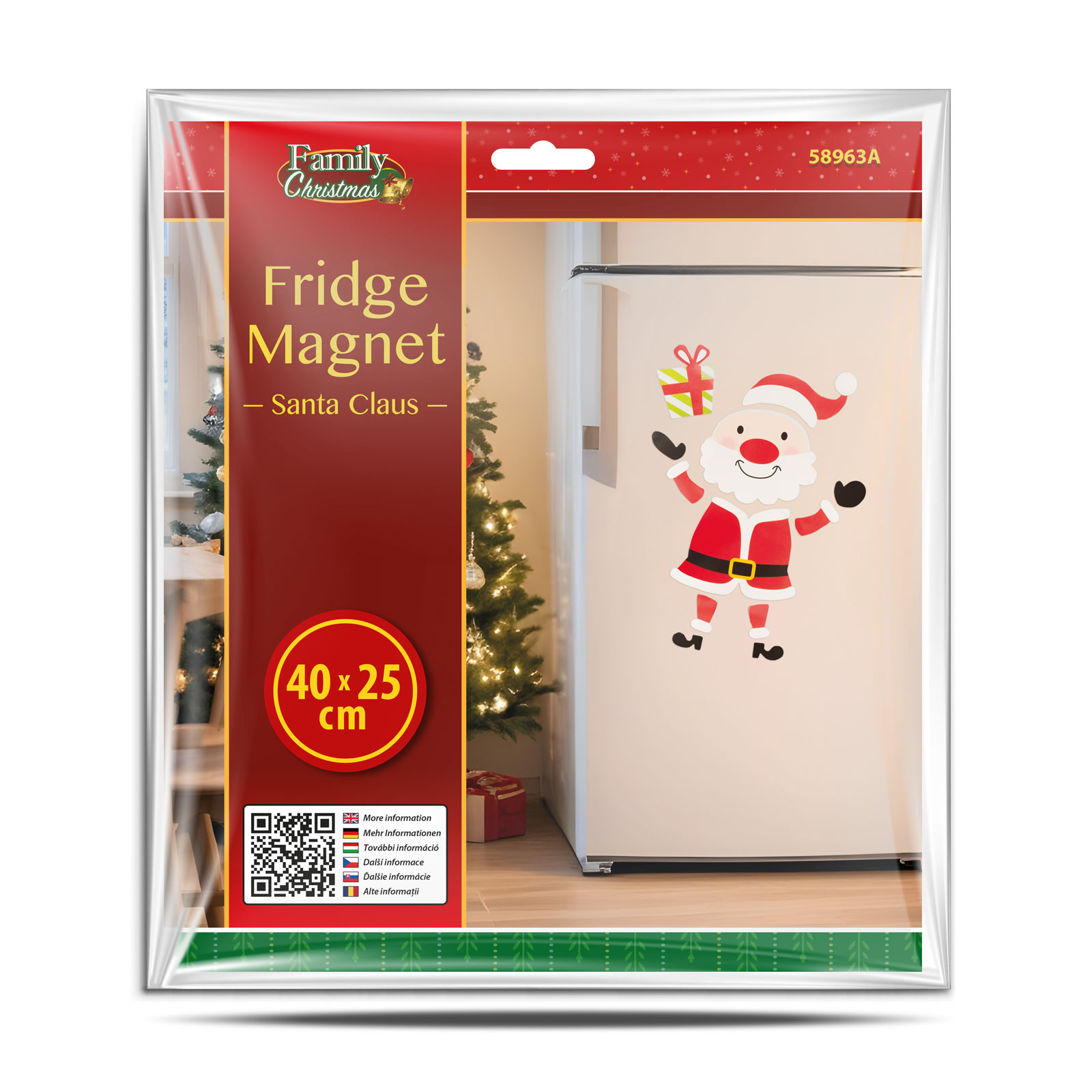 Magnet v obliki božička za na hladilnik 40 x 25cm