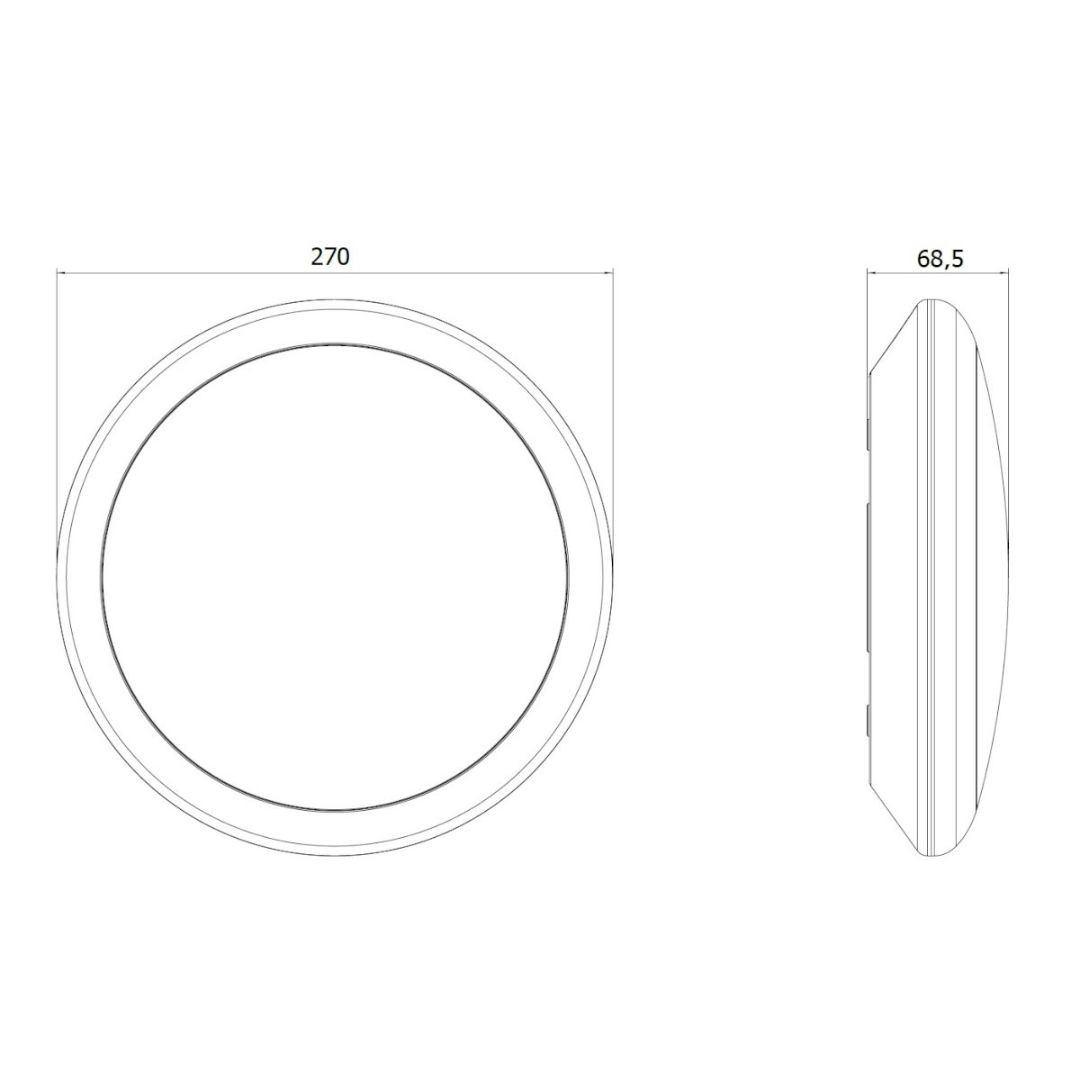 Vodotesna LED plafoniera z mikrovalovnim senzorjem gibanja 12W 800lm 4000K IP65