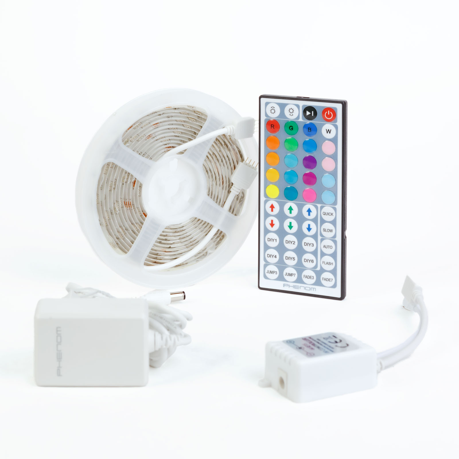 RGB LED trak 3m IP65 s kontrolerjem in napajalnikom 220-240V, 5050 SMD, 30 LED/m, 7,2W/m