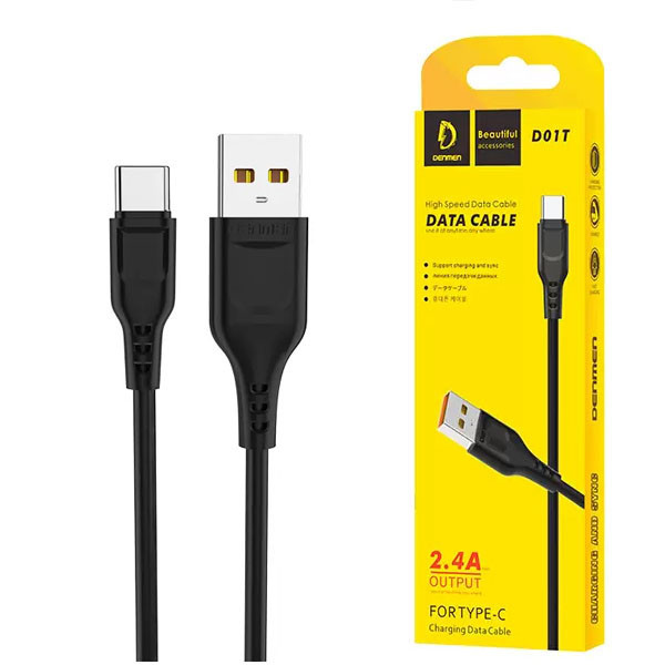 Kabel USB-C 2.4A 2400mAh 1m črn