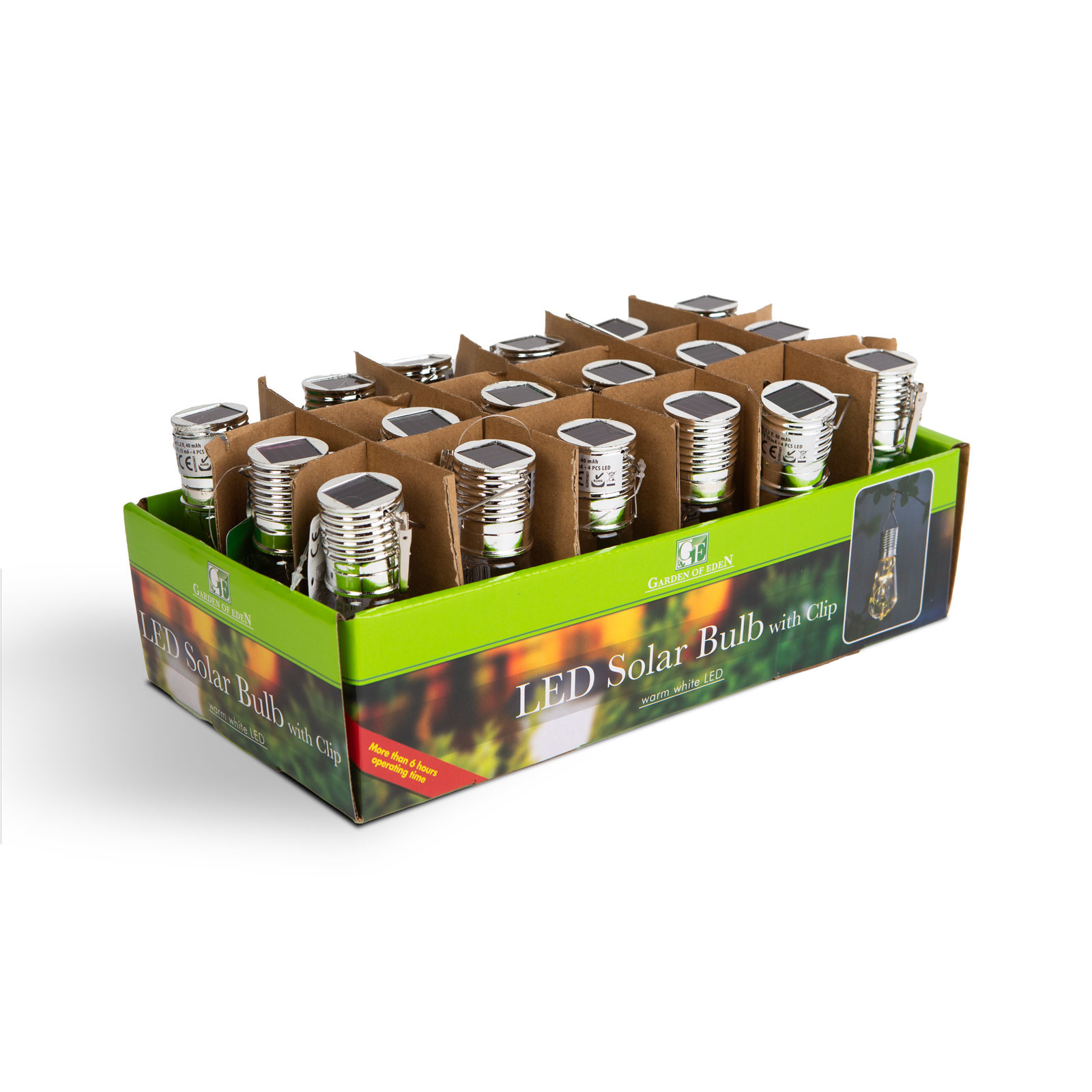 Viseča solarna svetilka v obliki žarnice 4 toplo bele LED diode 4,7 x 11cm