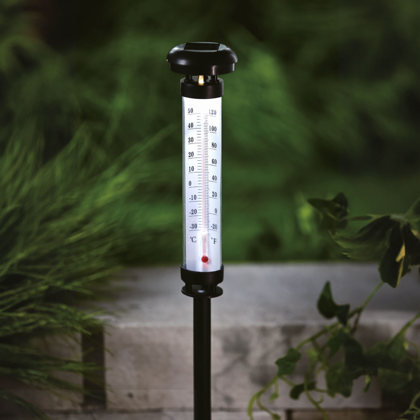 Vrtna LED solarna vremenska postaja s termometrom, merilcem padavin in anemometorm
