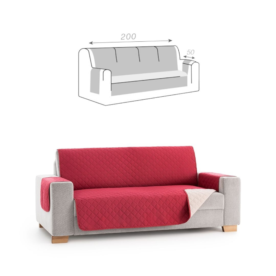 Dvostransko pregrinjalo za kavč - štirised 200 x200 cm rdeča / bež EU kvaliteta