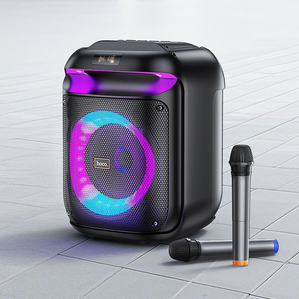 Bluetooth AKU prenosni zvočnik za zabave z dvema brezžičnima mikrofonoma in RGB osvetlitvijo