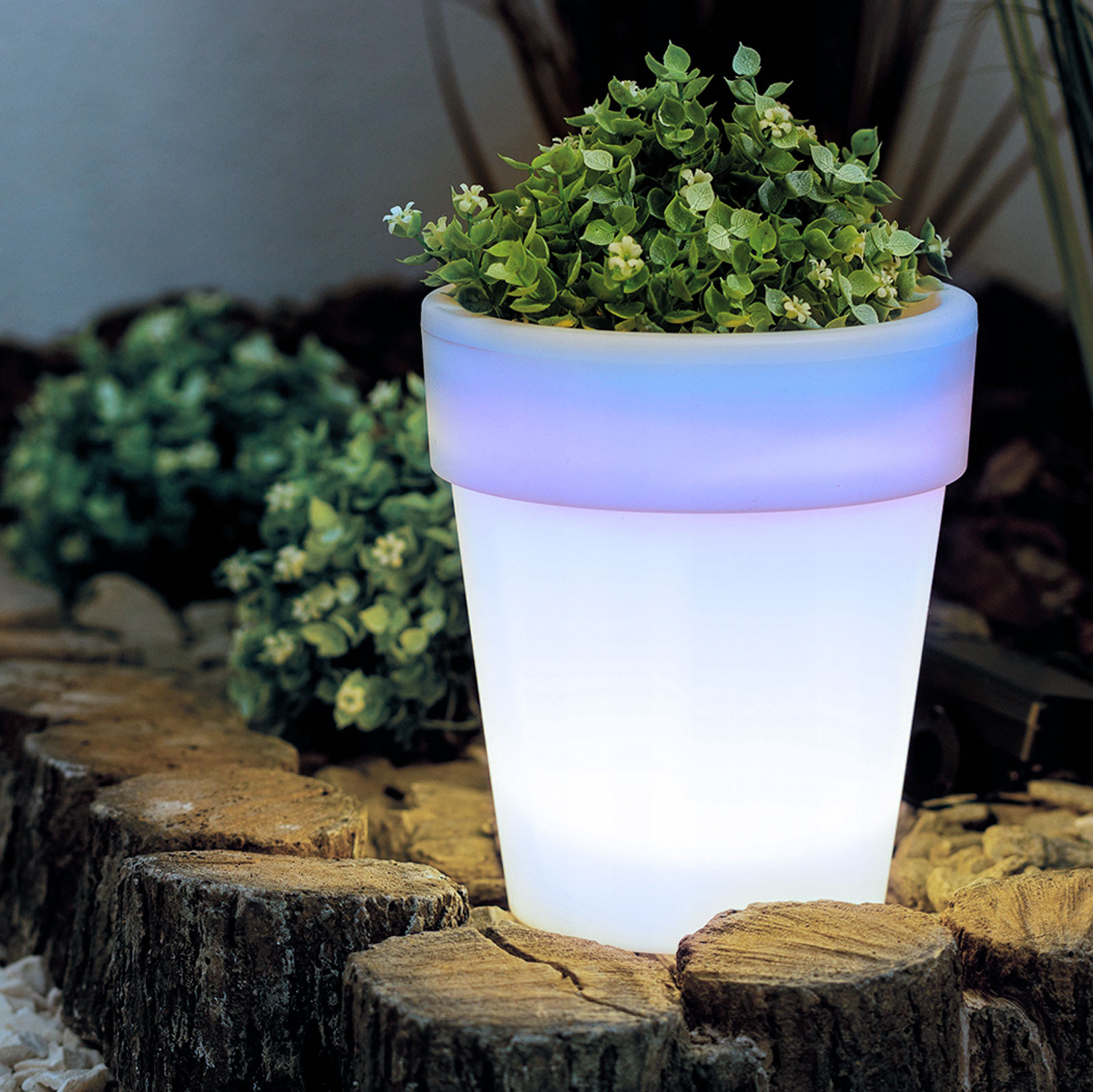 Okrasni lonec za rože s solarno svetilko 4 LED 16,5 X 19cm