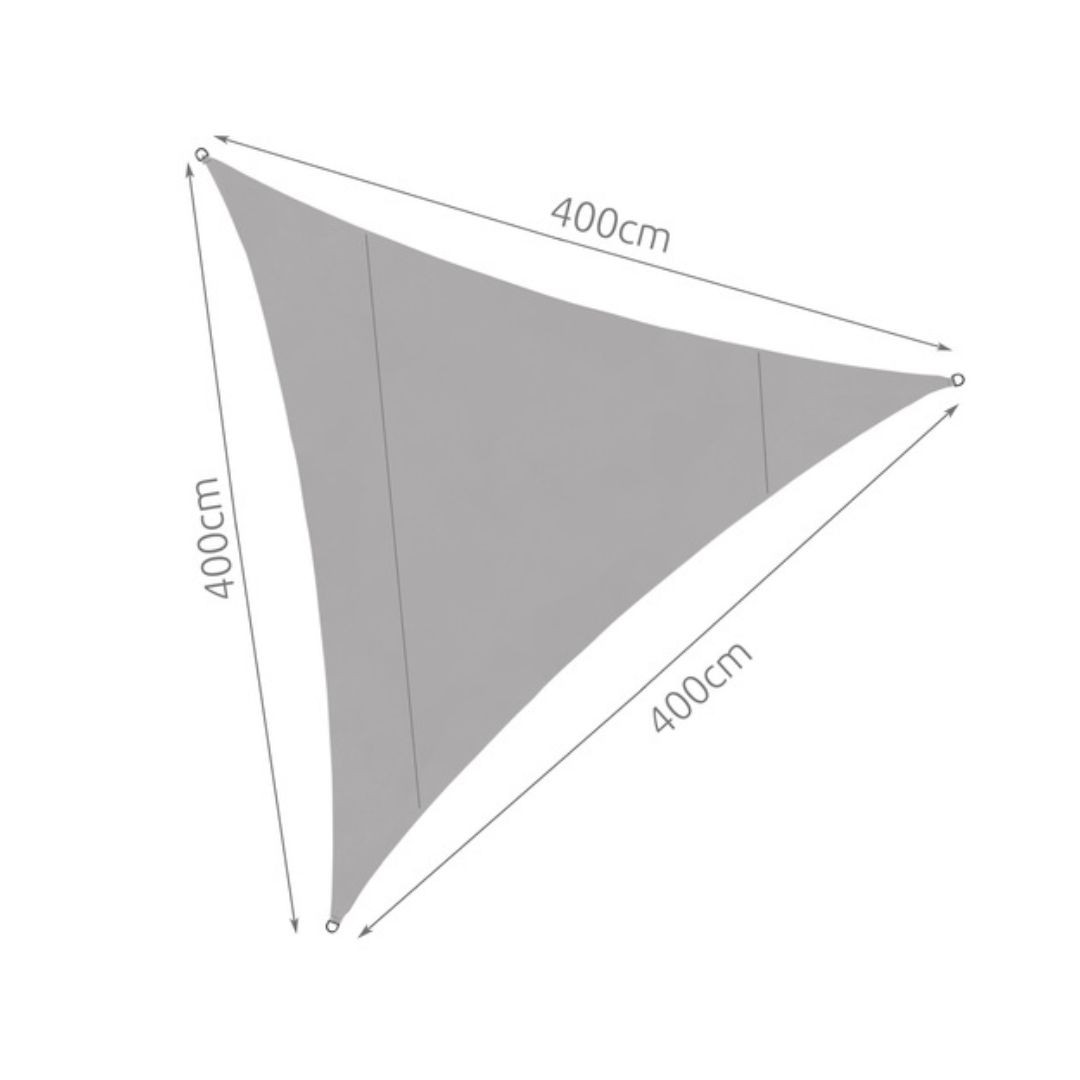 Senca trikotna v obliki jadra 4 x 4 x 4 m siva