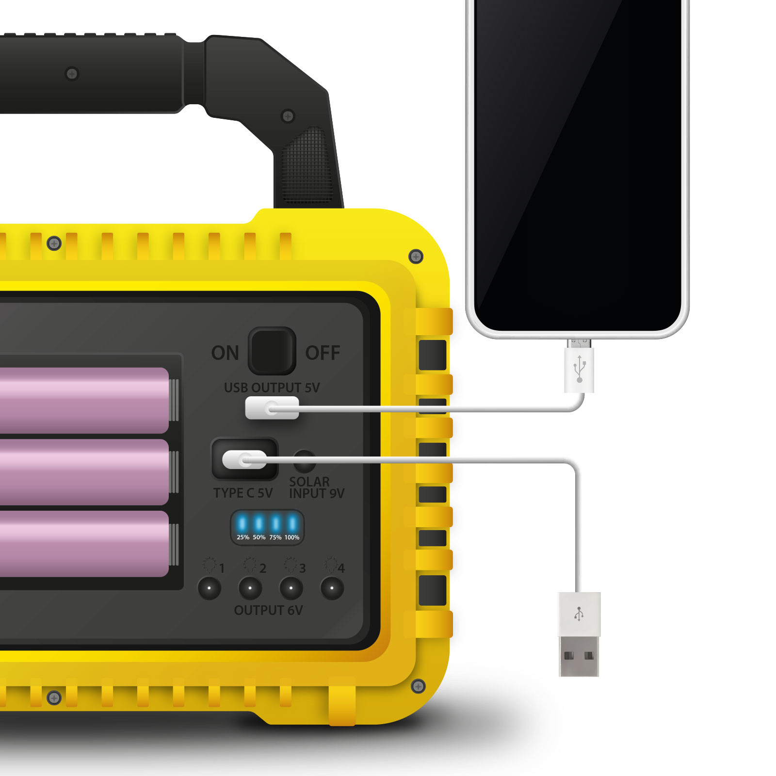 Multifunkcijska svetilka s solarnim panelom USB-C 6 načinov delovanja 800lm s powerbank funkcijo