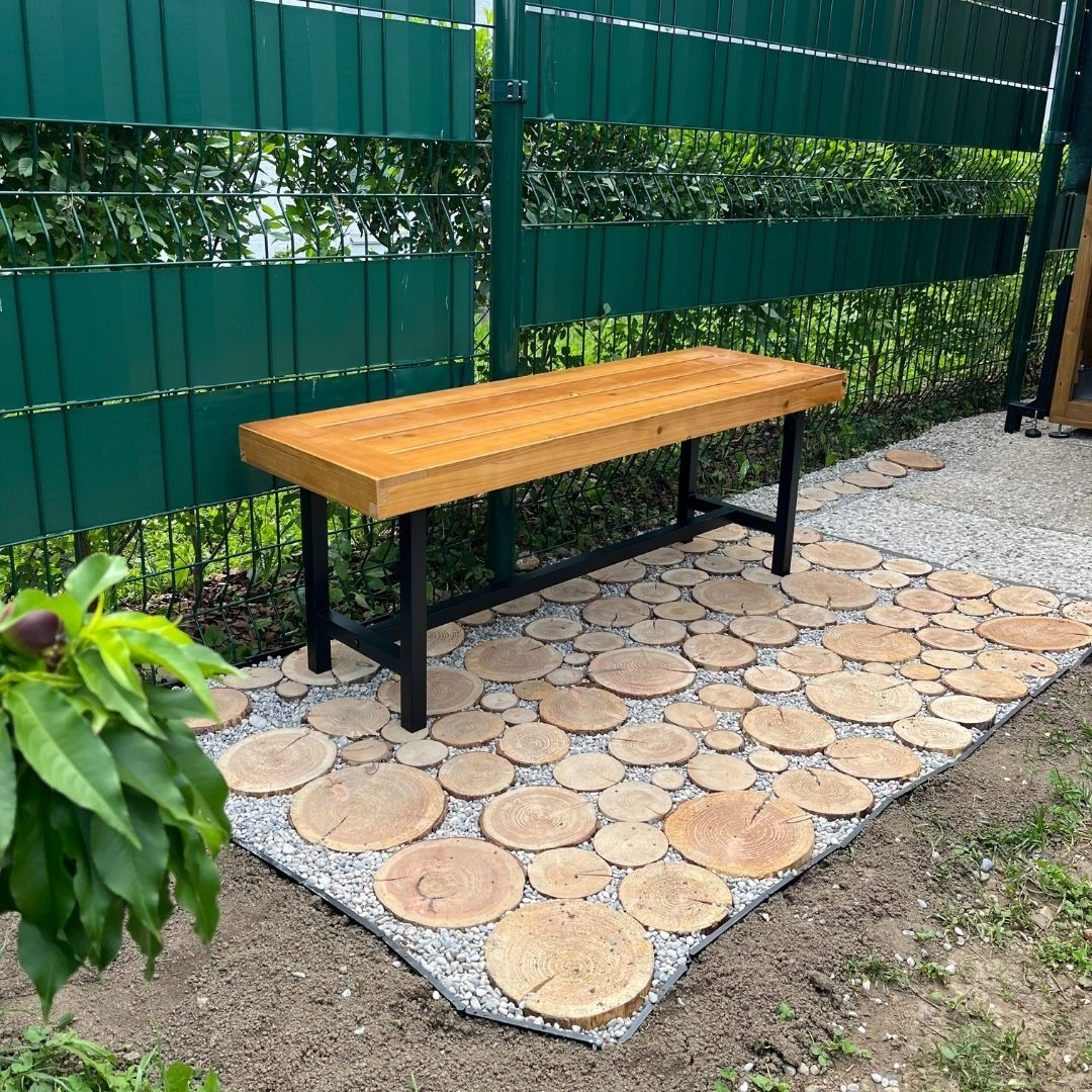 Pohodni panel iz hlodov lesa iglavcev z lubjem 80 x 40 x 2cm