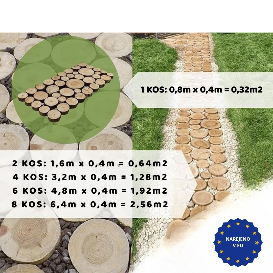 Pohodni panel iz hlodov lesa iglavcev z lubjem 80 x 40 x 2cm