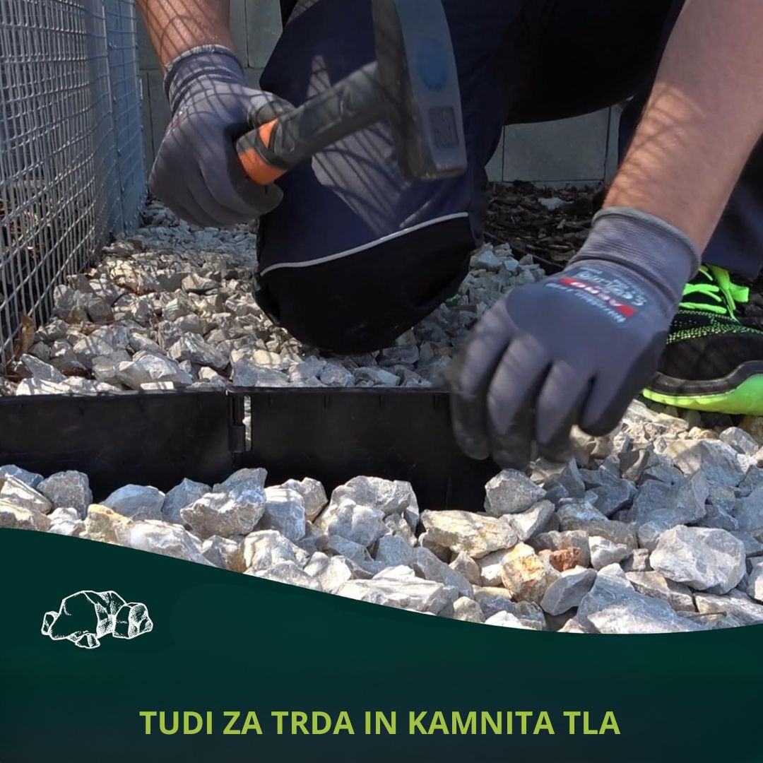 Inovativni robnik za trato iz trde plastike 7 kosov 107 cm