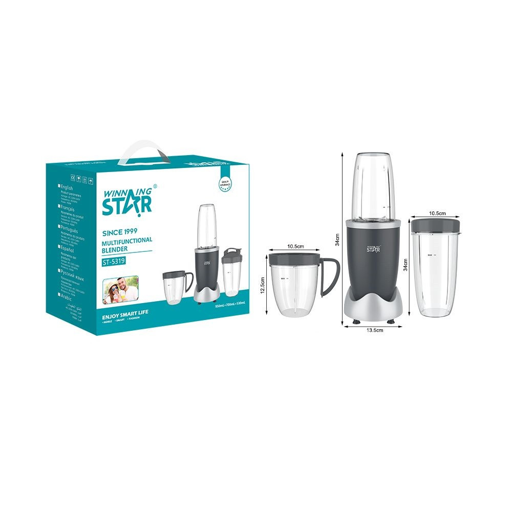 Multifunkijski mikser - blender za smoothije, juhe ali kuho – 0.95 L + 0.7 L + 0.53 L – 900 W