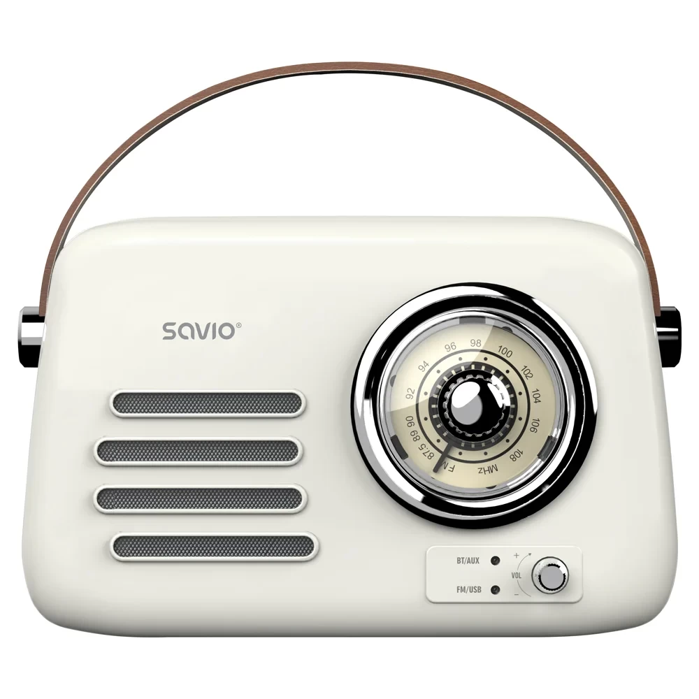 Prenosni RETRO radio bluetooth AUX s polnilno baterijo
