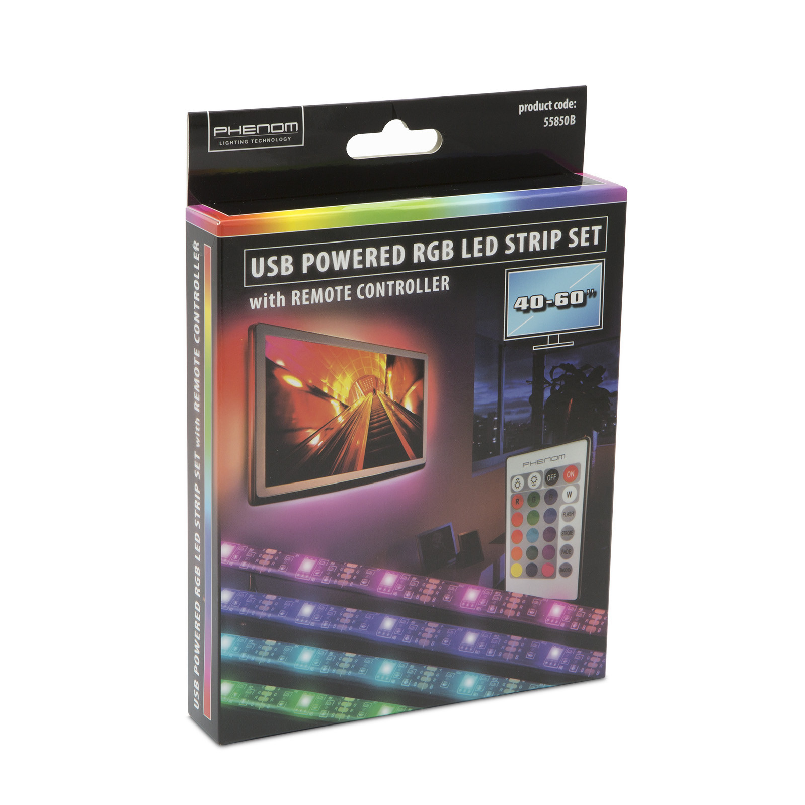 USB RGB LED trak s kontrolerjem - 40 - 60 " 2 x 45cm, 2 x 80cm