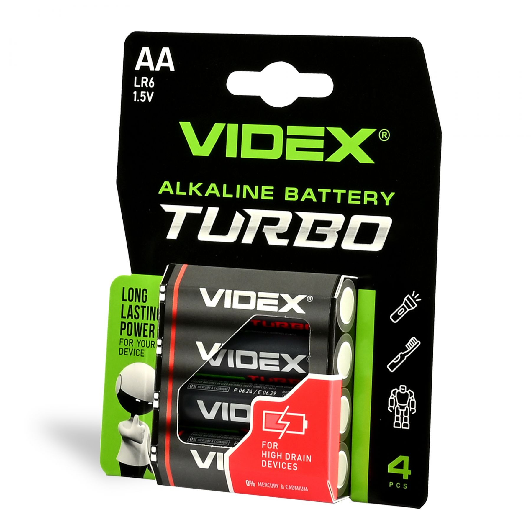 4x AA LR6 alkalna baterija Turbo 1.5V