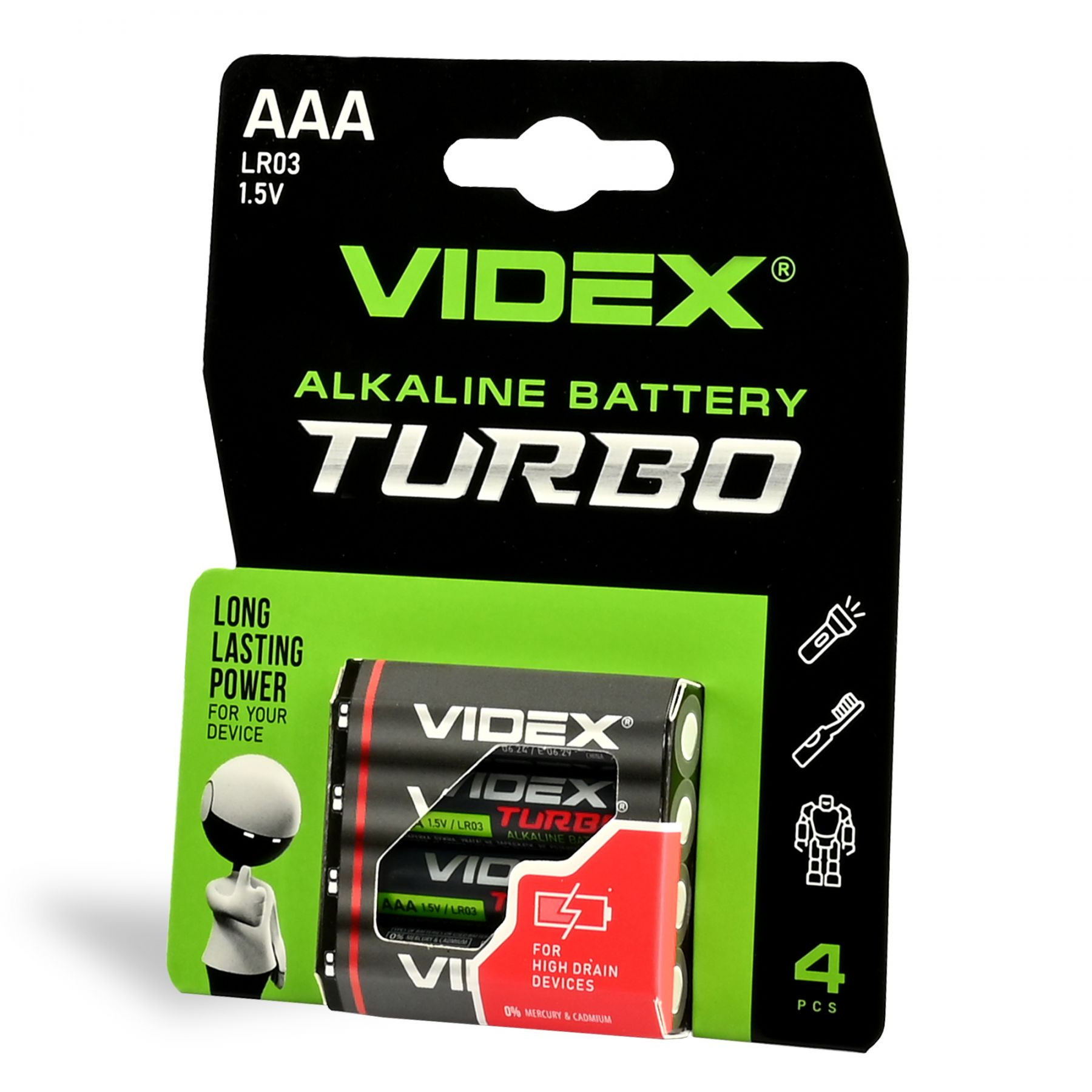 4x AAA LR03 alkalna baterija Turbo 1.5V