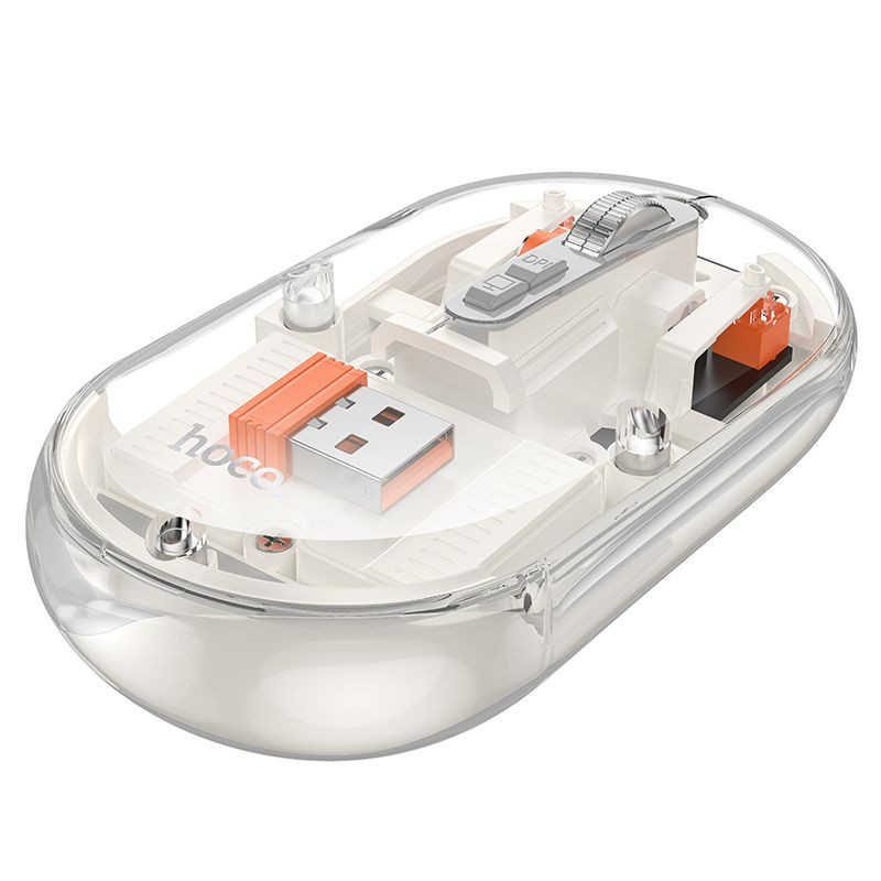 Brezžična miška prozorna dual 2,4GHz + bluetooth tiho delovanje