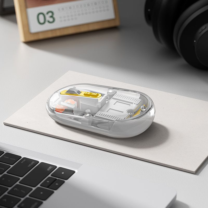 Brezžična miška prozorna dual 2,4GHz + bluetooth tiho delovanje
