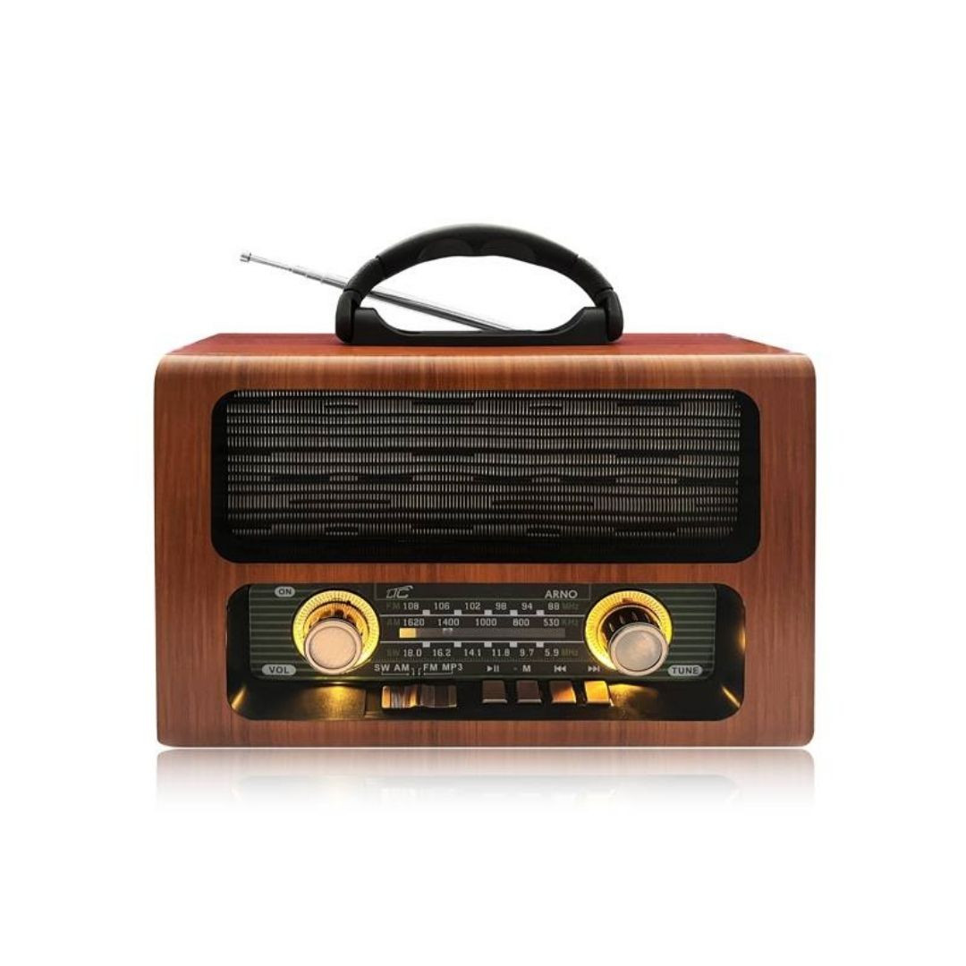 Prenosni radio RETRO oblika z osvetlitvijo FM/AM/TF/USB Bluetooth
