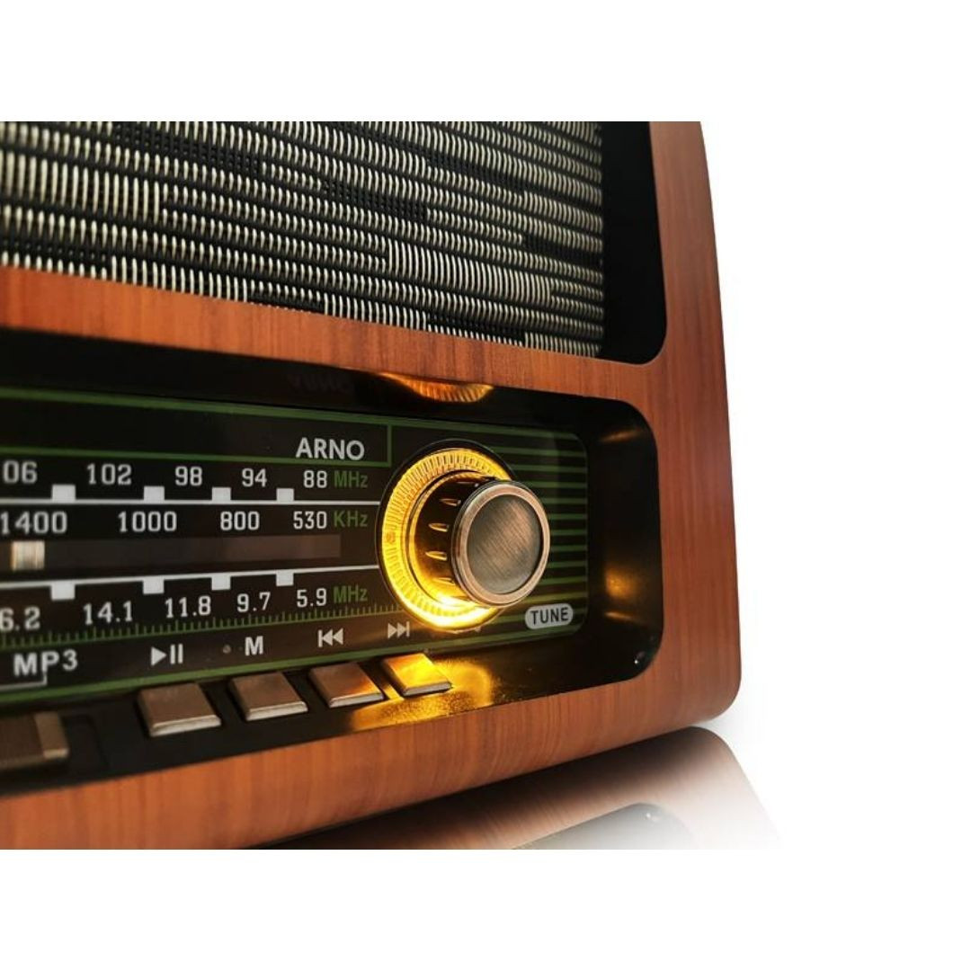 Prenosni radio RETRO oblika z osvetlitvijo FM/AM/TF/USB Bluetooth