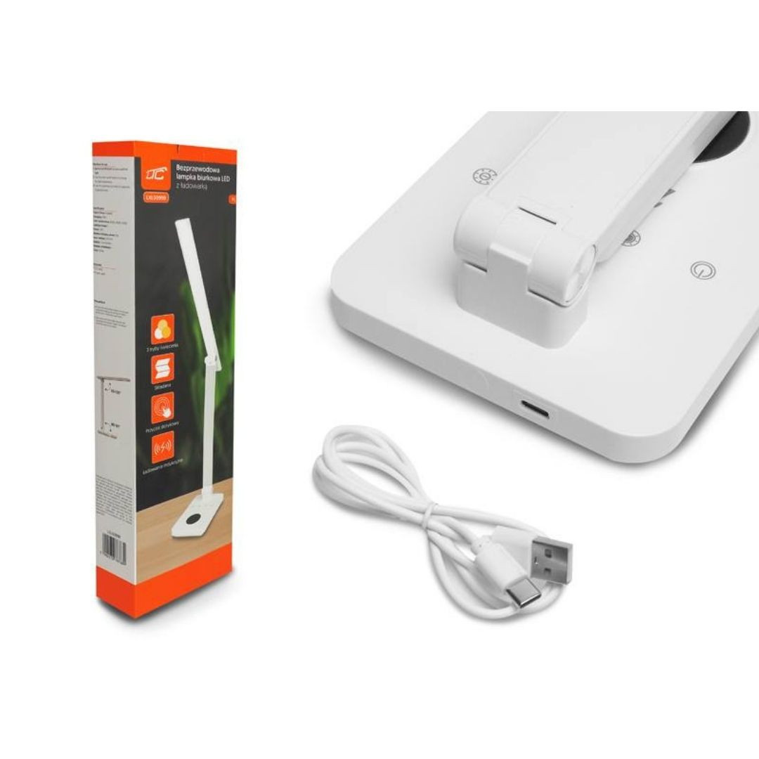 LED namizna svetilka 10W 3000/4500/6000K z brezžičnim polnilcem za mobilne telefone