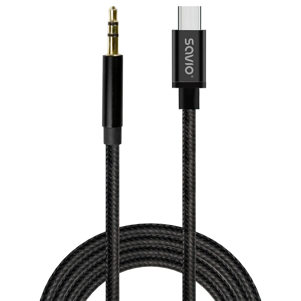 Kabel USB-C v mini jack 3,5mm audio 2m črn