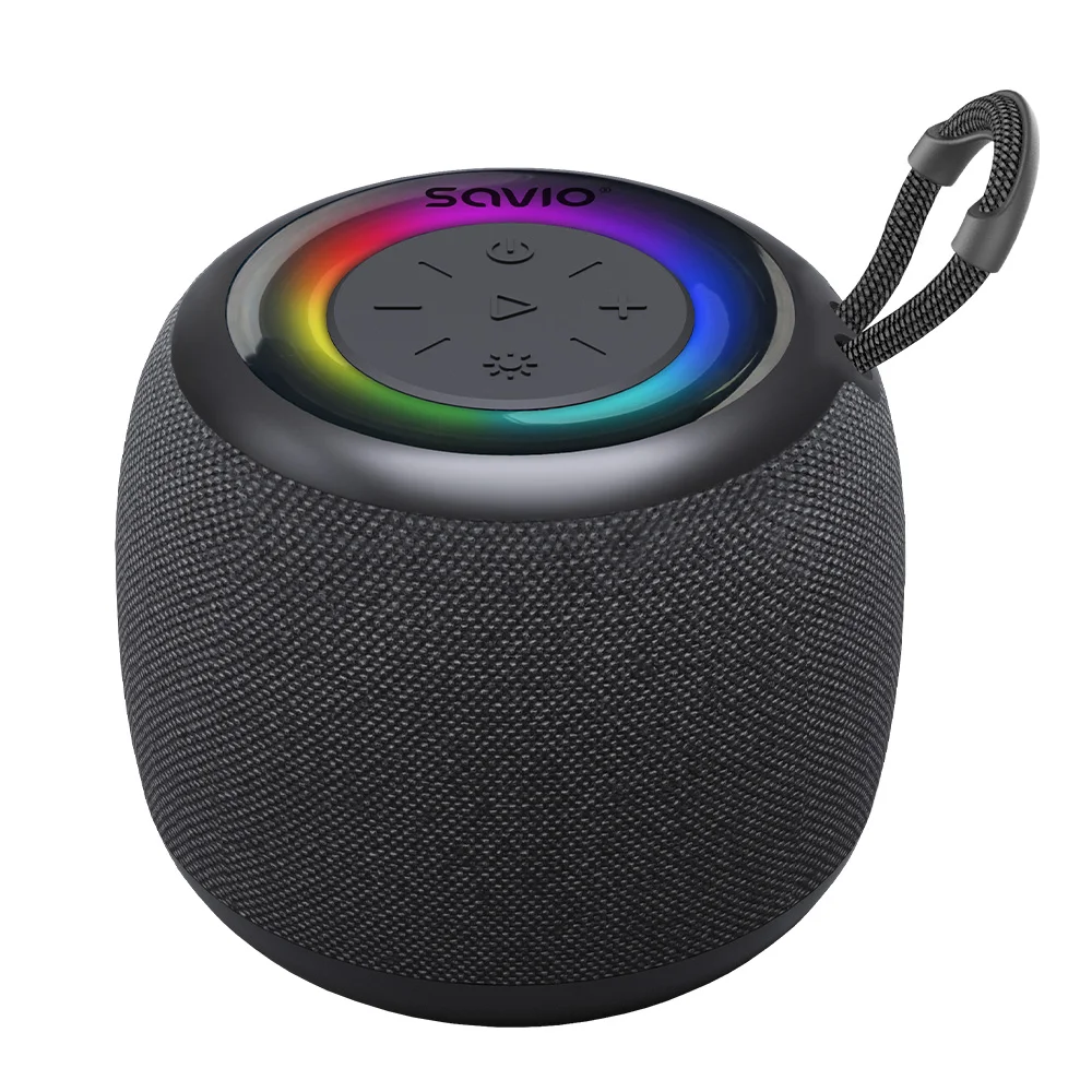 Bluetooth zvočnik 5W BT 5.0 črn z FM radiem, režo za spominsko kartico in ARGB osvetlitvijo