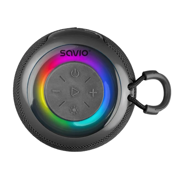Bluetooth zvočnik 5W BT 5.0 črn z FM radiem, režo za spominsko kartico in ARGB osvetlitvijo