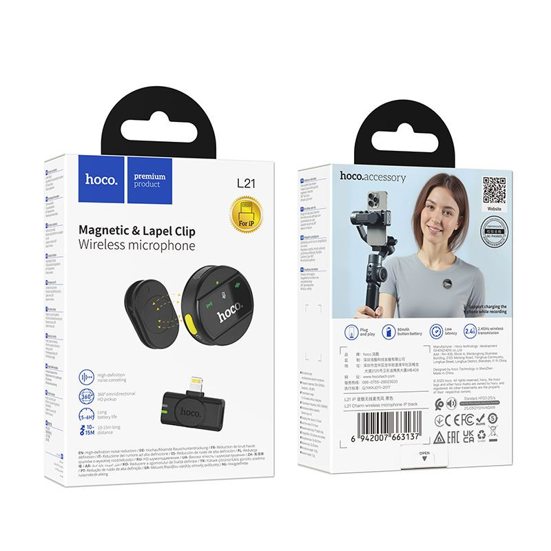 Lavalier Lightning mikrofon s sponko in redukcijo šumov ENC (noise canceling) – slika 9