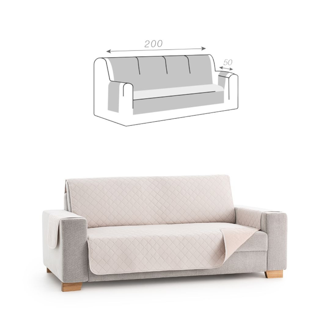 Dvostransko pregrinjalo za kavč - štirised 200x200 cm bež / slonokoščena EU kvaliteta