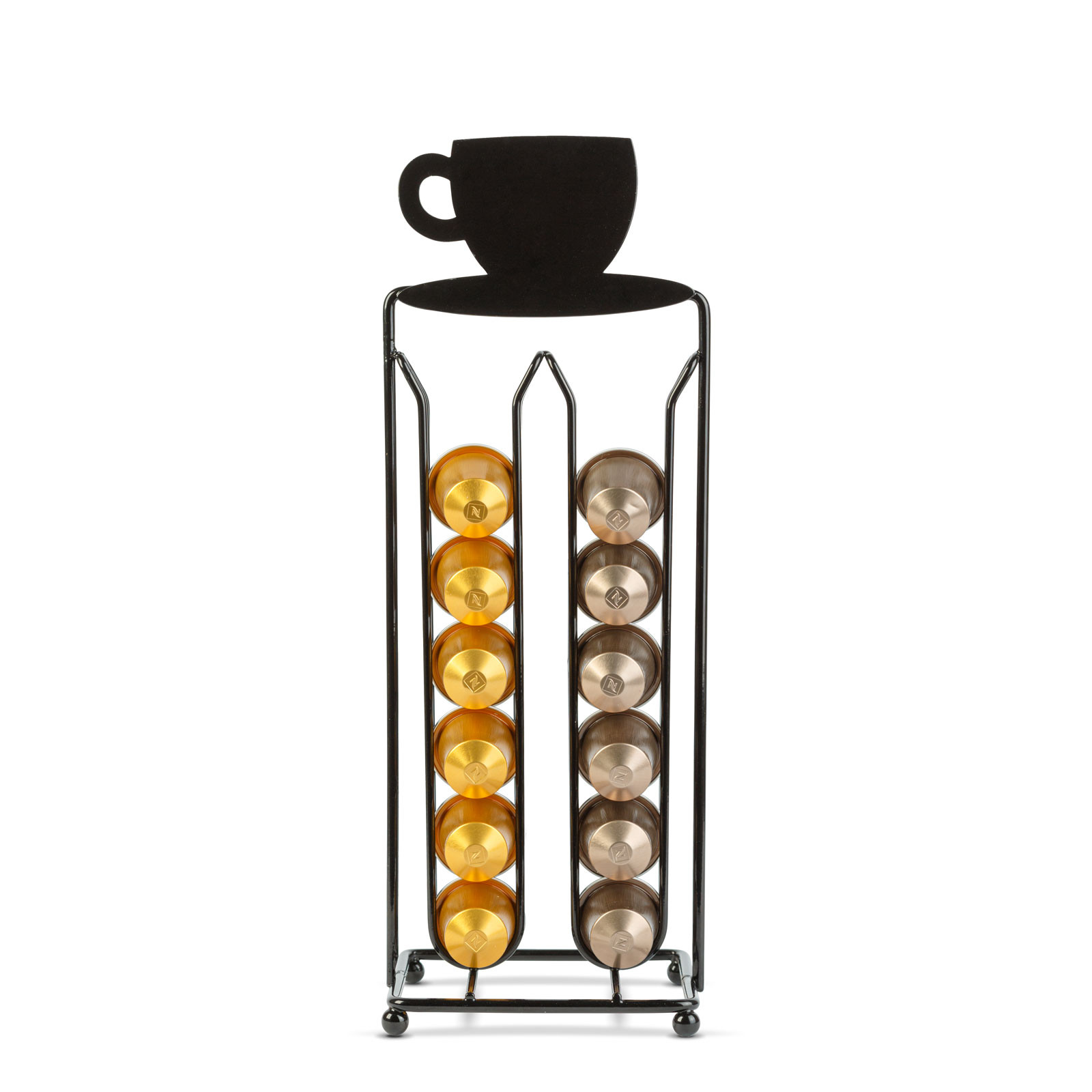 Kovinsko stojalo za 28 kapsul Nespresso 125 x 115 x 340mm črno