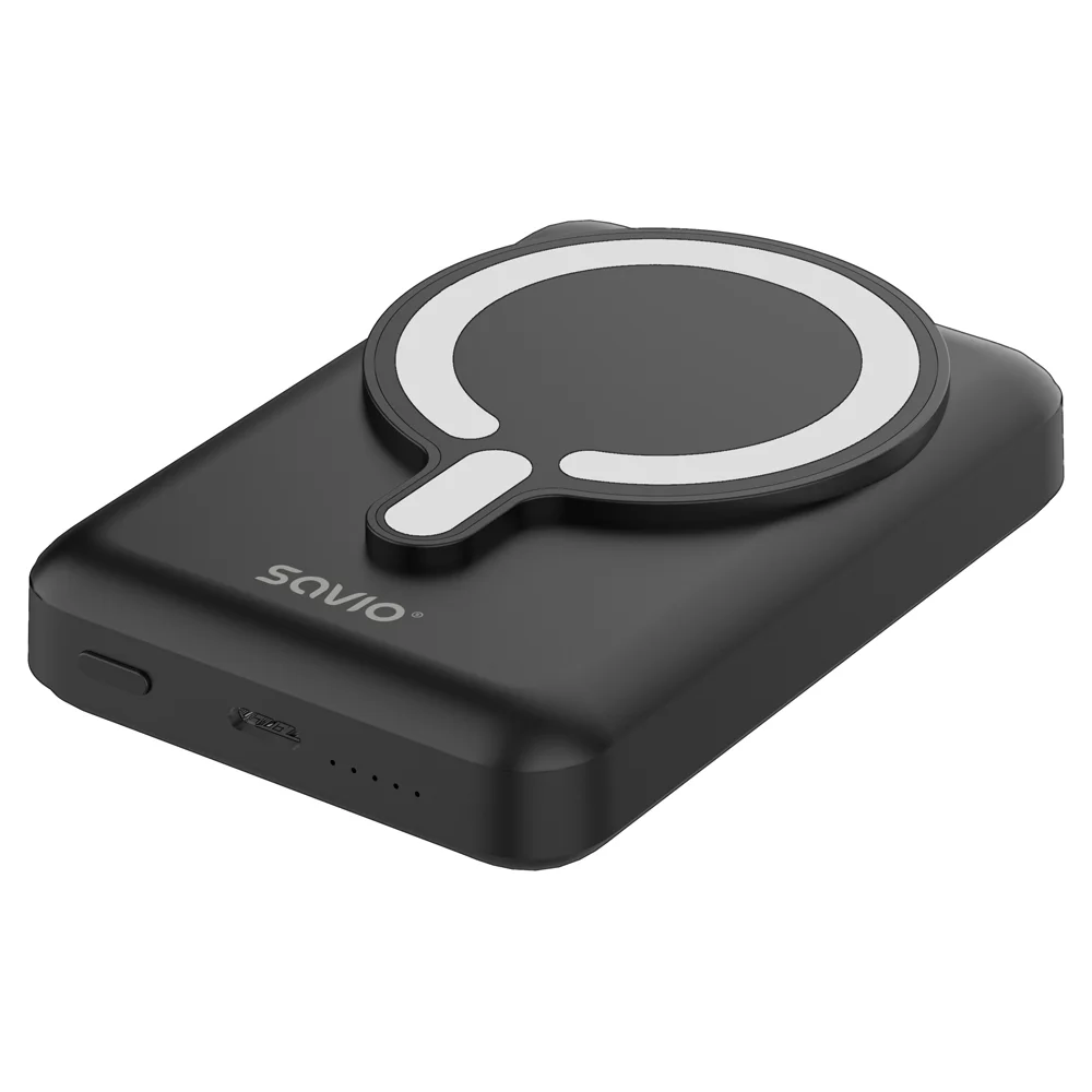 Prenosna baterija - powerbank 10000 mAh z brezžičnim polnenjem črn