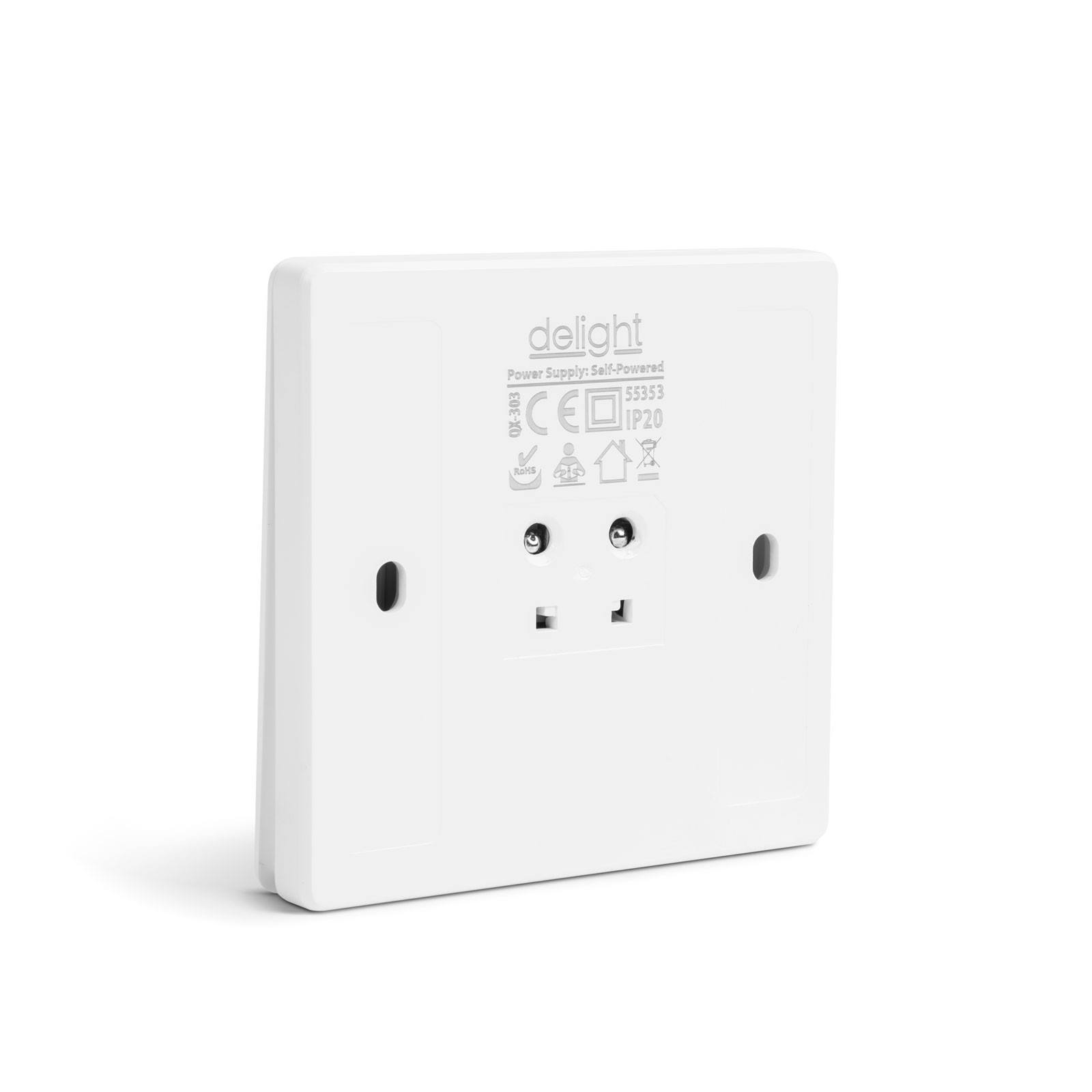 Brezžično stikalo KINETIC brez baterij 433 Mhz dvojno belo