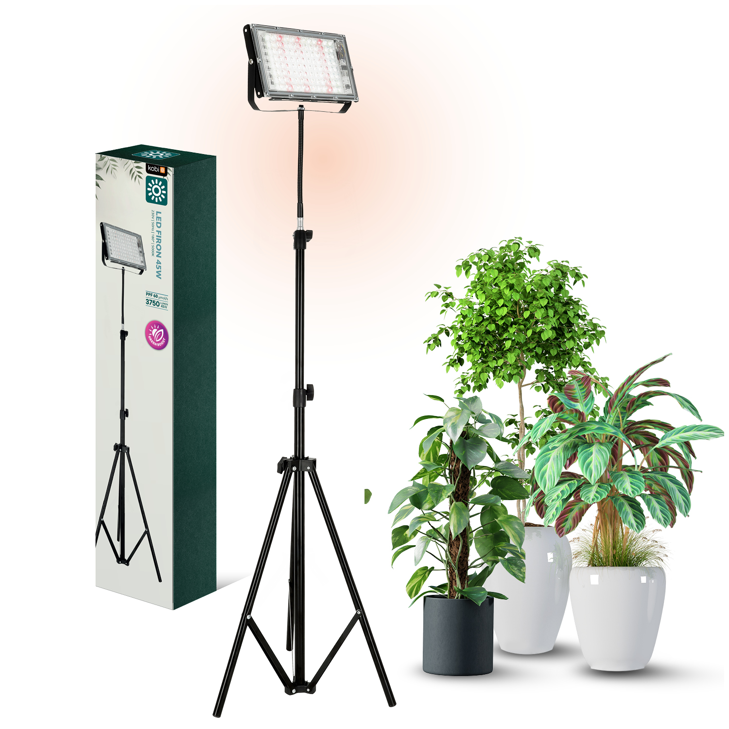 GROW LED reflektor za rast rastlin 45W s stojalom