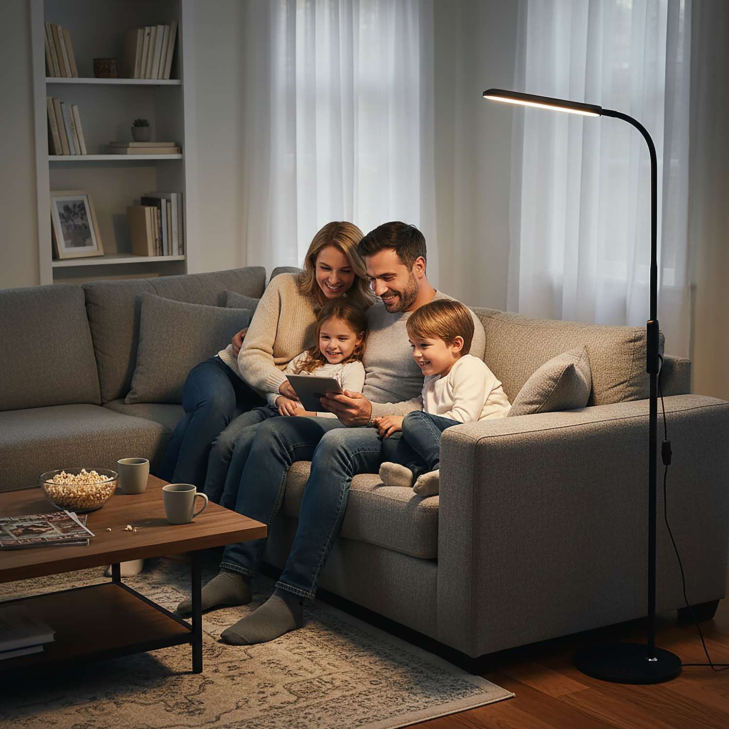 LED stoječa talna svetilka 10W 3CCT črna