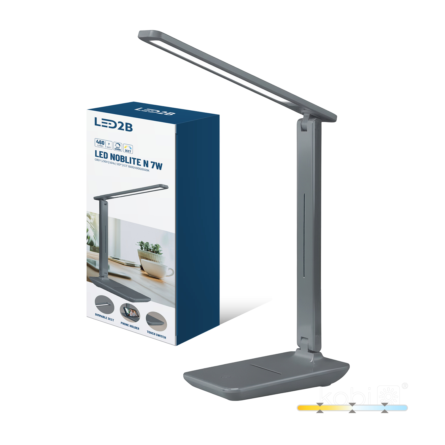 LED namizna svetilka 7W 3CCT siva