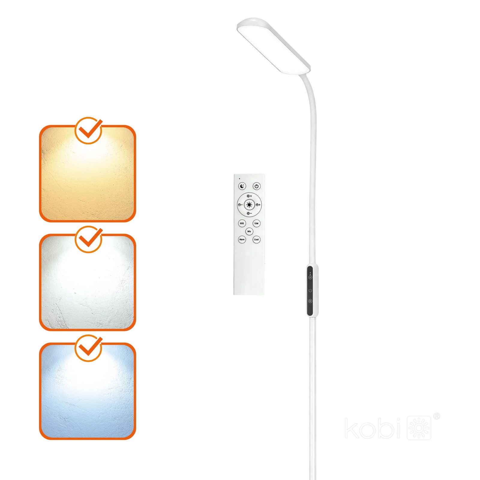 LED stoječa talna svetilka 10W 3CCT bela