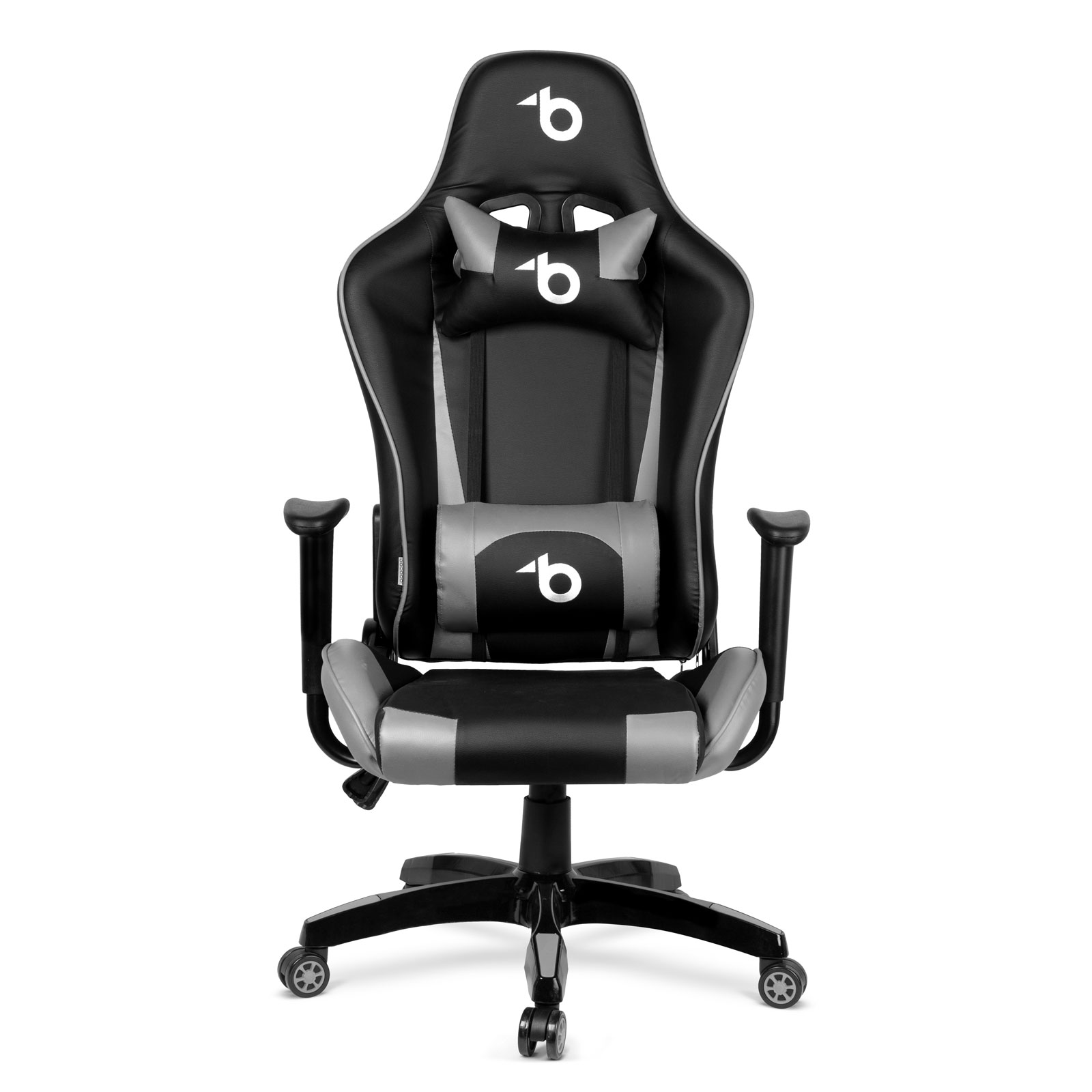 Gamer chair - with waist and head pillow - gray