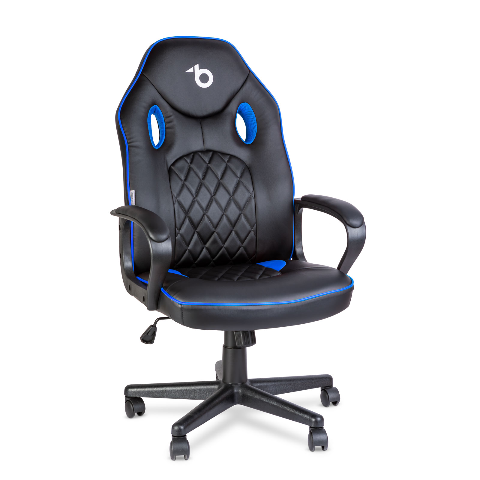 Igričarski gamerski stol z naslonoma - črna / modra - 71 x 53 cm / 53 x 47 cm
