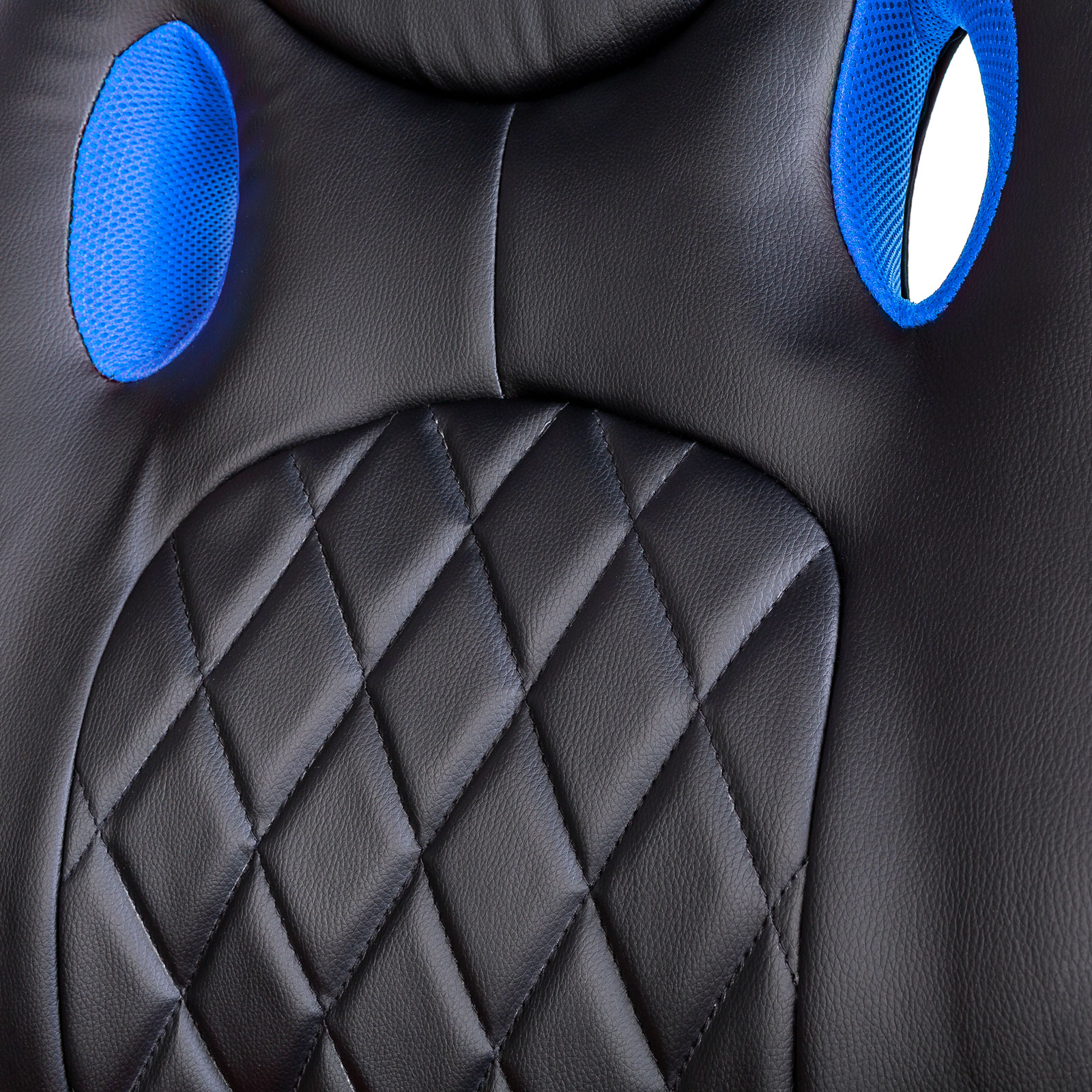 Gamer chair with armrest - black / blue - 71 x 53 cm / 53 x 47 cm