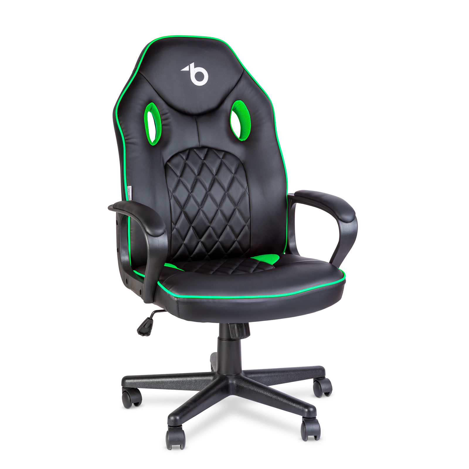Igričarski gamerski stol z naslonoma - črna / zelena - 71 x 53 cm / 53 x 47 cm