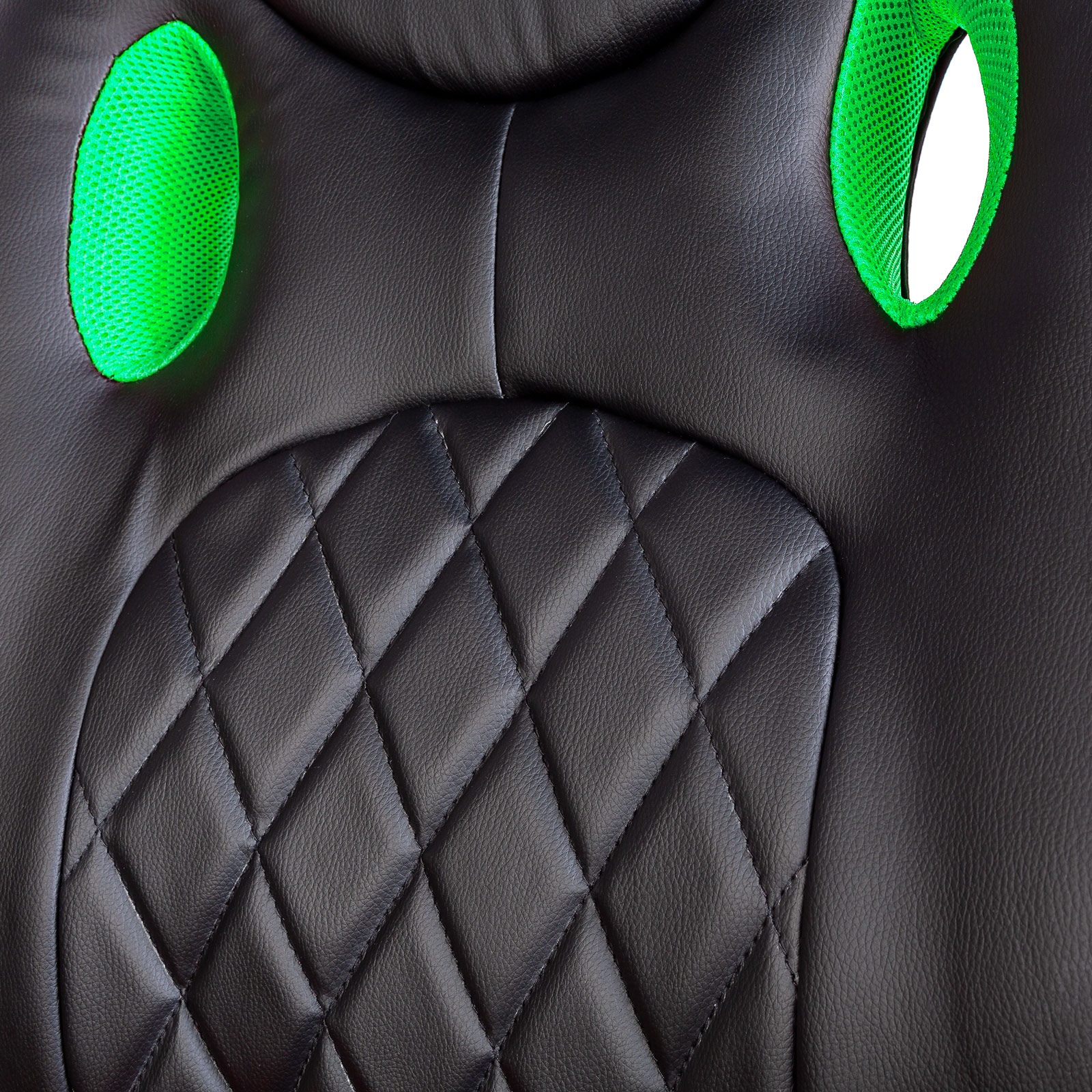 Gamer chair with armrest - black / green - 71 x 53 cm / 53 x 47 cm