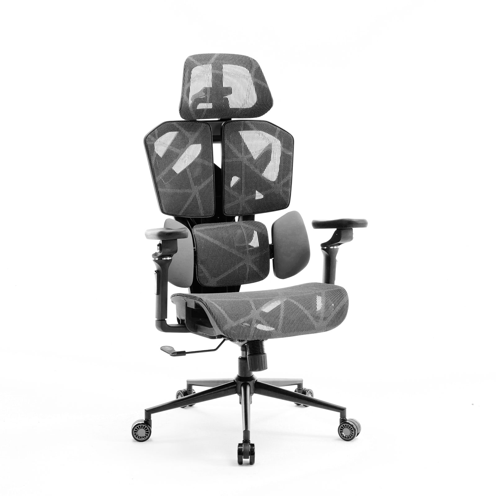 TitanMesh Pro office swivel chair with side cushions - gray - 119 x 72 x 73 cm
